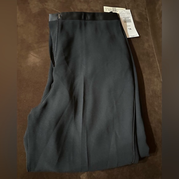 Norton McNaughton NWT Maggngcm Tuxedo Black Straight Wide Leg Sz 16.Machine Wash - Picture 2 of 14